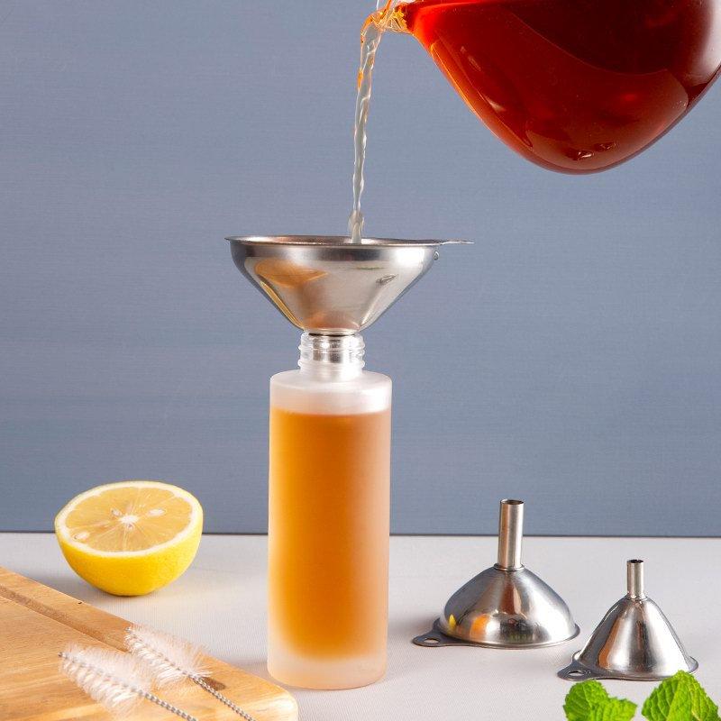 Edelstahl-Trichter, 5-teiliges Set, Metalltrichter mit großem/kleinem Durchmesser, Trichter zum Ausgießen von Küchenöl, Küchenwerkzeuge