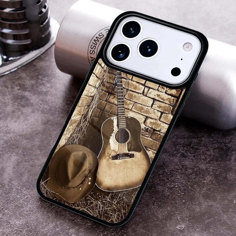 Rustic-Sepia-Guitar Phone Case For iPhone 17,16e,15,14,13,12,11,Mini,Pro,MAX soft Silicone Cover