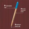 Flair Woody 0.7mm Ball Pen Pack of 1 X 10 | Smooth Blue Ink Writing for School, Office & Journaling