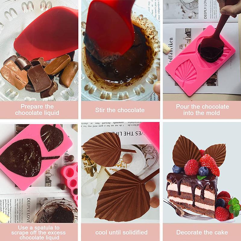 3d Fan Leaf Silicone Mold Diy Pearl Fondant Mold Semi Sphere Chocolate Molds Candy Baking Cakes Decorating Silicone Bakeware