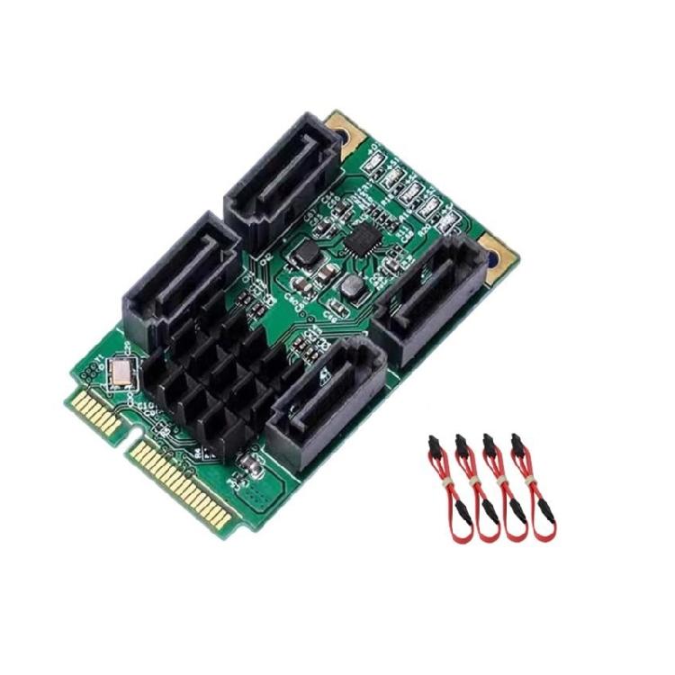 Multiple Port SATAs 3.1 Adapters Card for Mini PCIe Slot 6Gb/s Transfer Speed Crosses Platform Compatibility