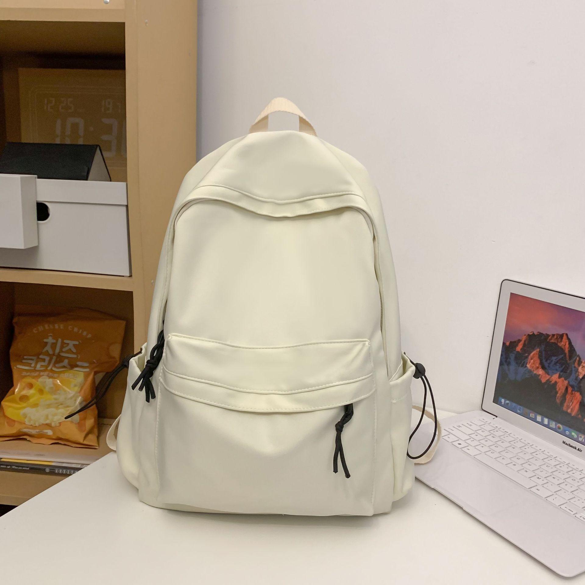 

Japanese Schoolbag Female College Students Korean Version of Ins Large Capacity Simple Solid Color Backpack Junior High School Boys Backpack.