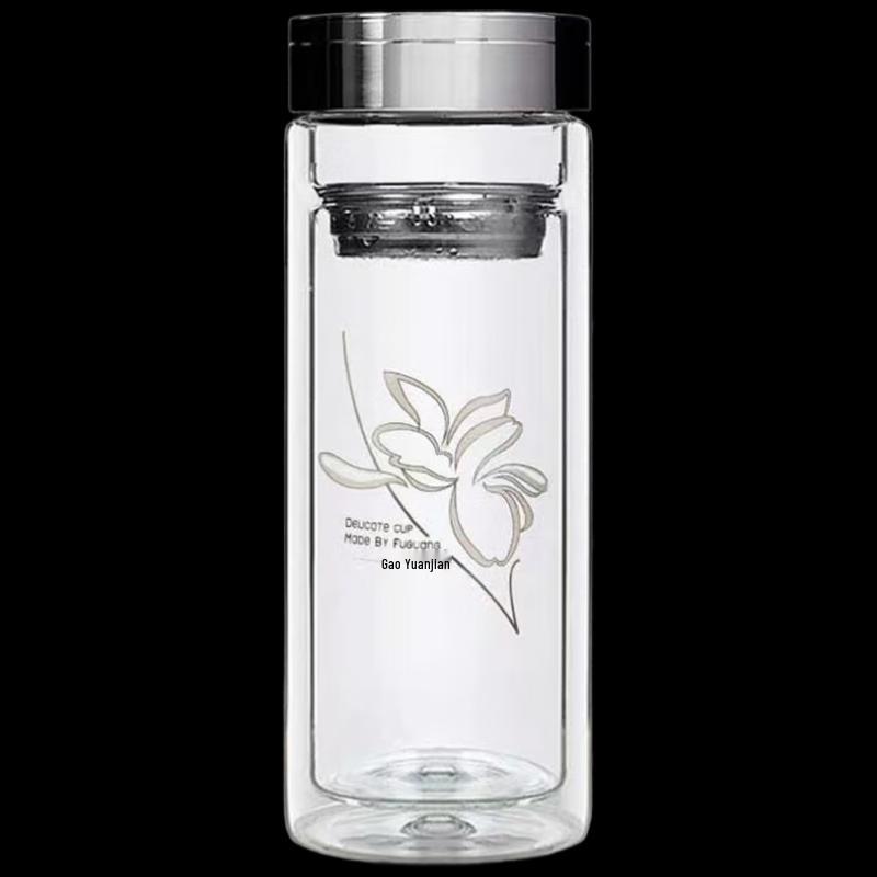 Fuguang Double-Walled Glass Tea Cup with Infuser