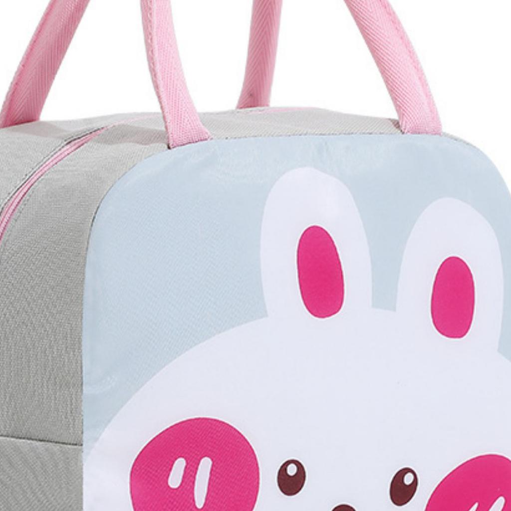 Isolierte Lunchtasche Große Kapazität Tragbar Tragbar Niedliche Bento-Box-Tasche für Kinder Schüler Schule Picknick Hase Leicht