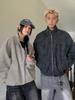 Couple's Tie-Dye PU Leather Pilot Jacket - 2025 Autumn/Winter Cleanfit Harrington Baseball Outerwear