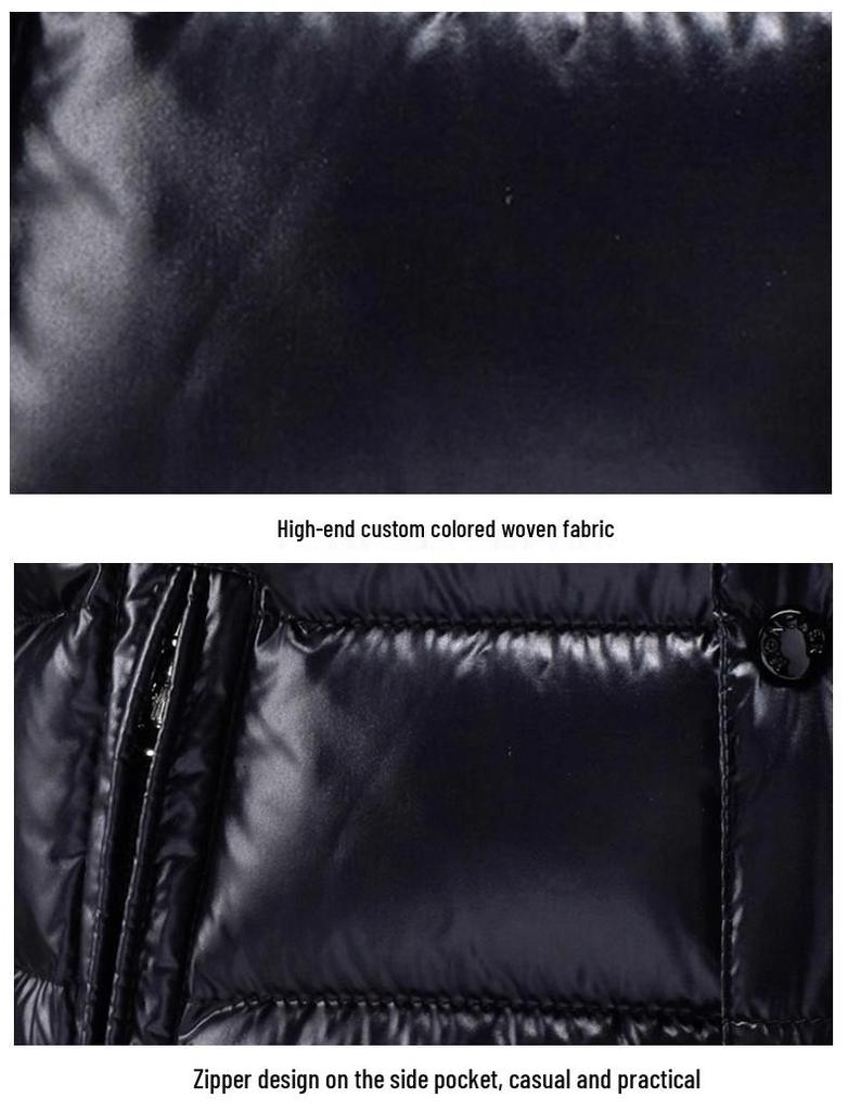 2023 Unisex Błyszcząca Ciepła Kamizelka Puchowa Bez Prania z Odpinanym Kołnierzem Stójką