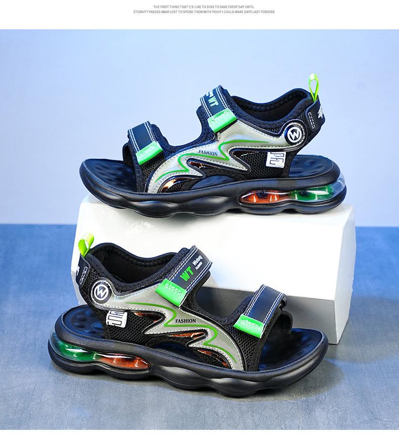 Boys Sandals Air Cushion Sole Children Non-slip Middle-aged Older Children Little Boys Sports Beach Shoes Student Sandals