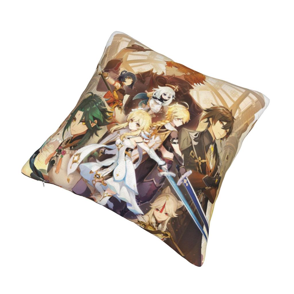 Genshin Impact Poster Pillowcase Printed Fabric Cushion Cover Decoration Anime Game Pillow Case Cover Bedroom Drop Shipping