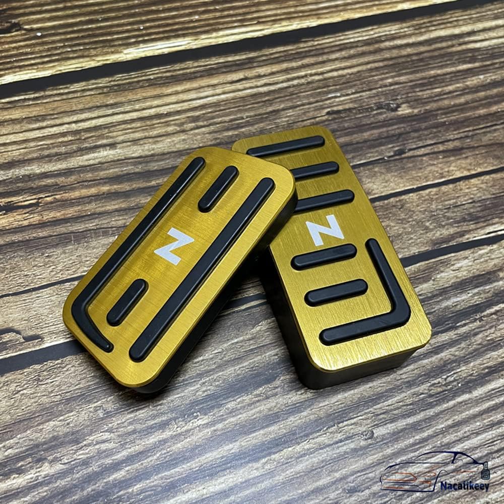 Nacalikeey Honda N-Box Pedal Cover Set Yellow Aluminum Brake Pedals Compatible with N-Box N-One N-WGN JF1-JF9 JG1 JG2