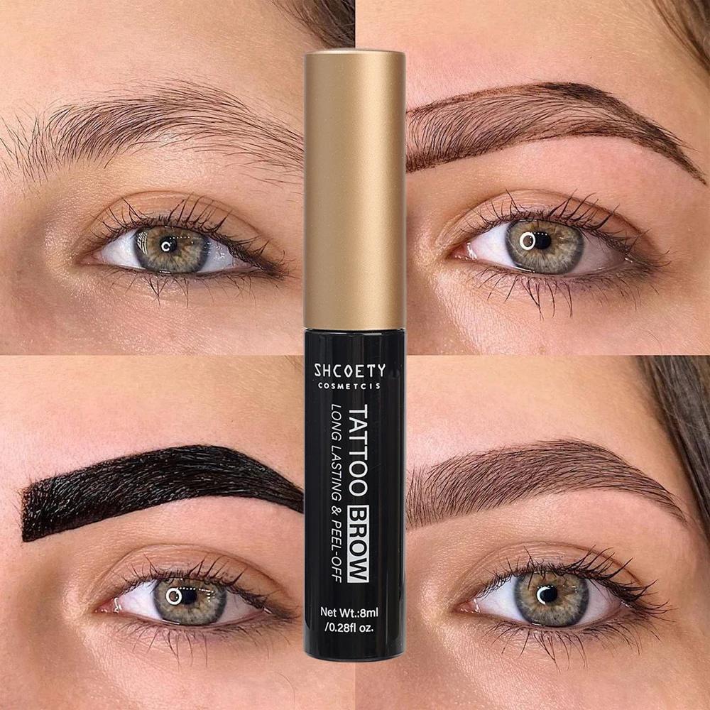 Waterproof Peel-off Eyebrow Gel Tint Semi Permanent Tearing Off Eyebrow Tattoo Enhancers Natural Lasting Dyeing Brow Cosmetics