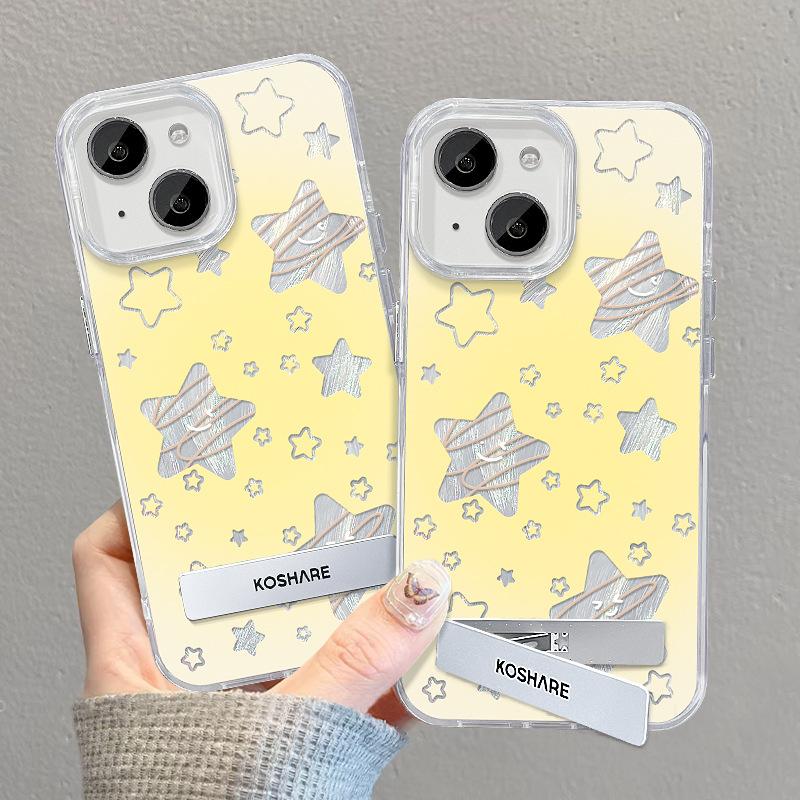 

Applicable To Apple 15 Mobile Phone Case Summer Iphone14promax Shaved Star Invisible Bracket 13 Feather Yarn 12 Advanced iphone 15