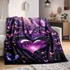1pc Butterfly Heart Print Blanket Lightweight Flannel Throw Blanket For Sofa, Bed, Living Room, Office, Outdoor Travel, Camping