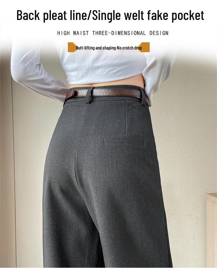 Spring New Women's High-Waist Pants - Slim, Wide, or Straight Leg, Floor-Length Casuals