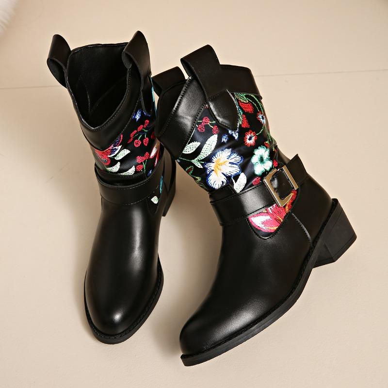 Neue Retro- und modische Überknöchelstiefel in Übergröße für Damen, Einzelschuhe