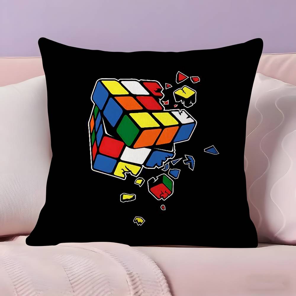 Polštářek R-Rubik C-Cube Potah na polštář Ultra měkká tkanina šetrná k pokožce Pohodlí jako v oblacích & Skrytý zip