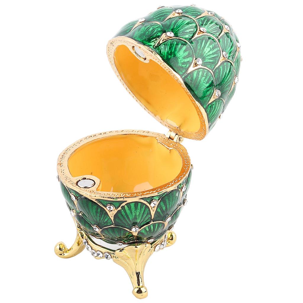 Enameled Easter Egg Vintage Style Jewelry Organizer Trinket Box Decoration Crafts
