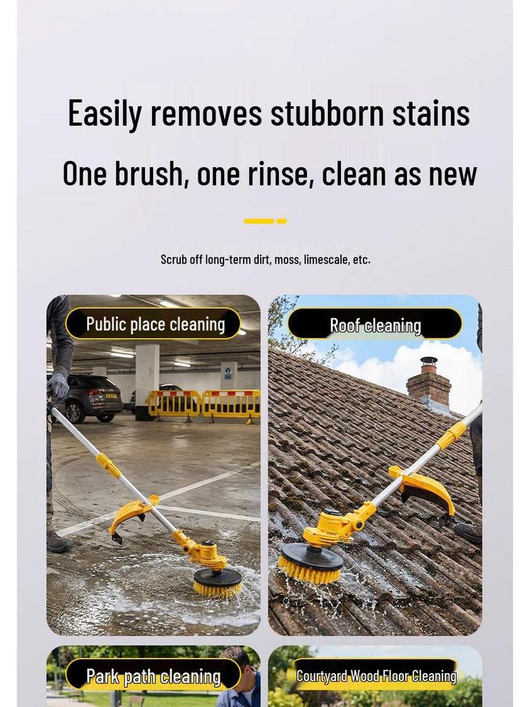 Electric Outdoor Courtyard Floor Scrubber: High-Power, Multi-Functional Cleaning Brush