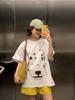 2025 Summer Women's Heavyweight Cotton Straight Shoulder Loose Half Sleeve T-Shirt