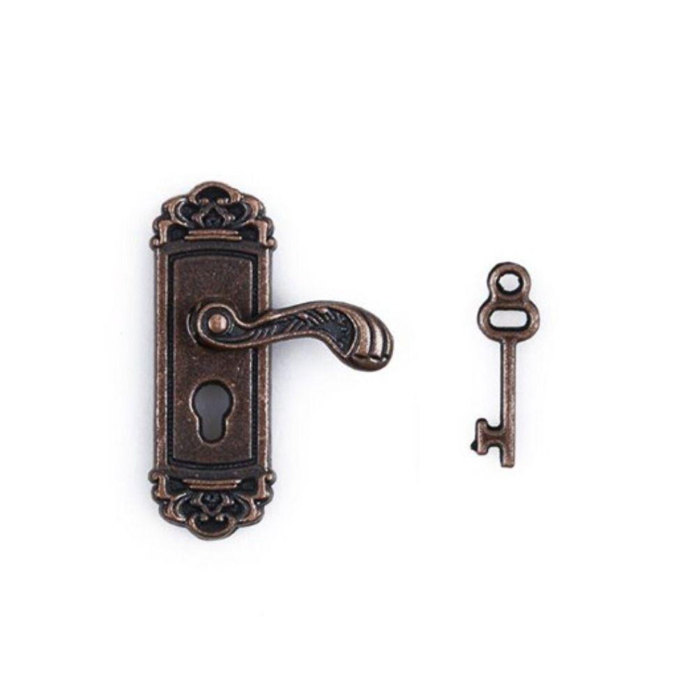 

1:12 Бронзовые Игрушки для Ролевых Игр Сделай Сам Миниатюрные Дверные Ручки Мини Аксессуары для Кукольного Домика Детский Подарок bronze-right