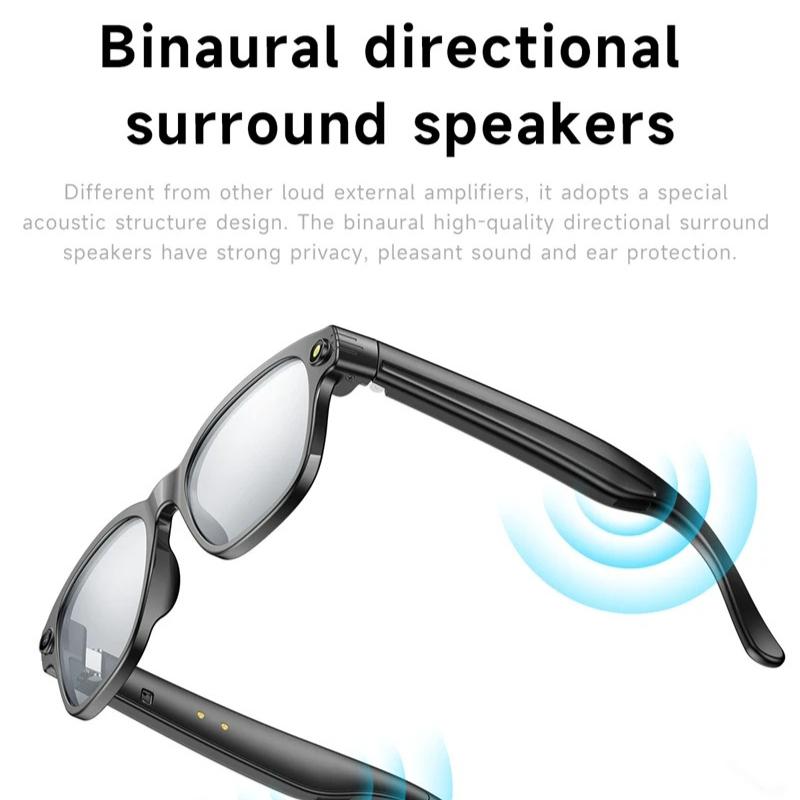 Smart Glasses 1200P HD Photo Video Recording 800W Camera AI Voice ChatGPT Glasses Bluetooth Call Music Player Wearable Multifunctional Sport Sunglass