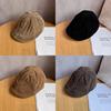 Simple Solid Color Suede Casual Beret For Fall Winter Sun Protection Women