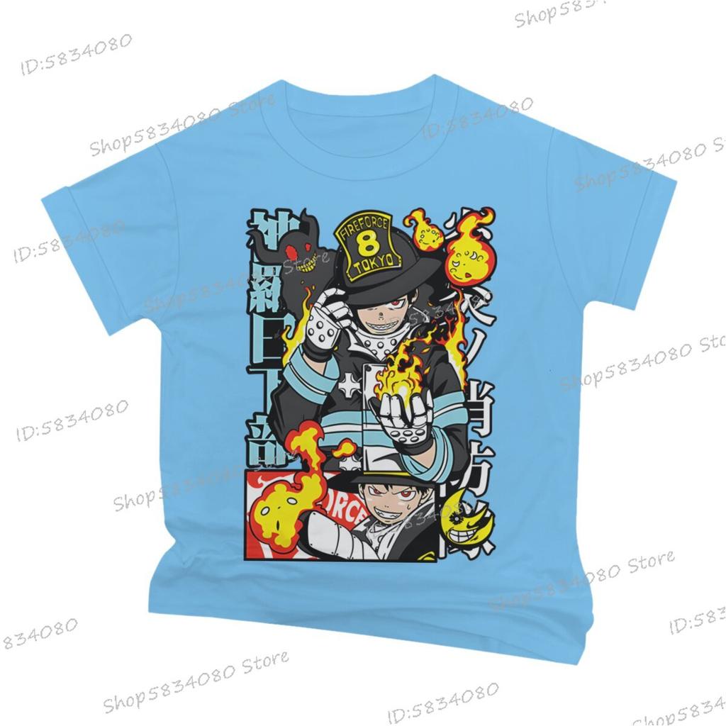 Fire Force Print Unisex Fashion Casual Tshirt Unisex Street Graphic Anime Tee Fire Force Classic Vintage T Shirts Anime Apparel