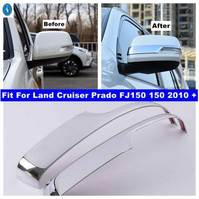 Door Rearview Mirror Anti-rub Rubbing Edge Guard Scratch Stripes Cover Trim For Toyota Land Cruiser Prado FJ150 150 2010 -