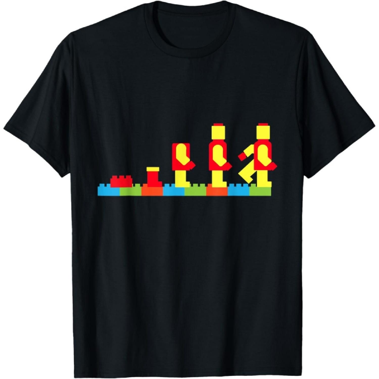 Конструктор Строительные блоки Кирпичи Мальчики Девочки Перестрой Строители Футболка S чёрный