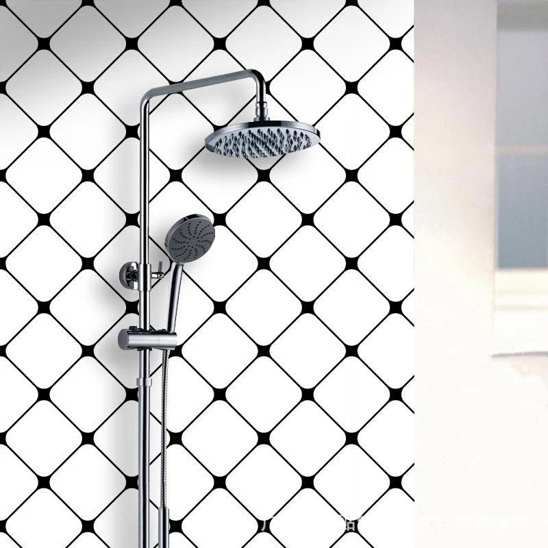 40cm Grid Oil-proof Sticker Kitchen Fireproof High Temperature Resistant Wall Sticker Self-adhesive Countertop Cabinet Wallpaper