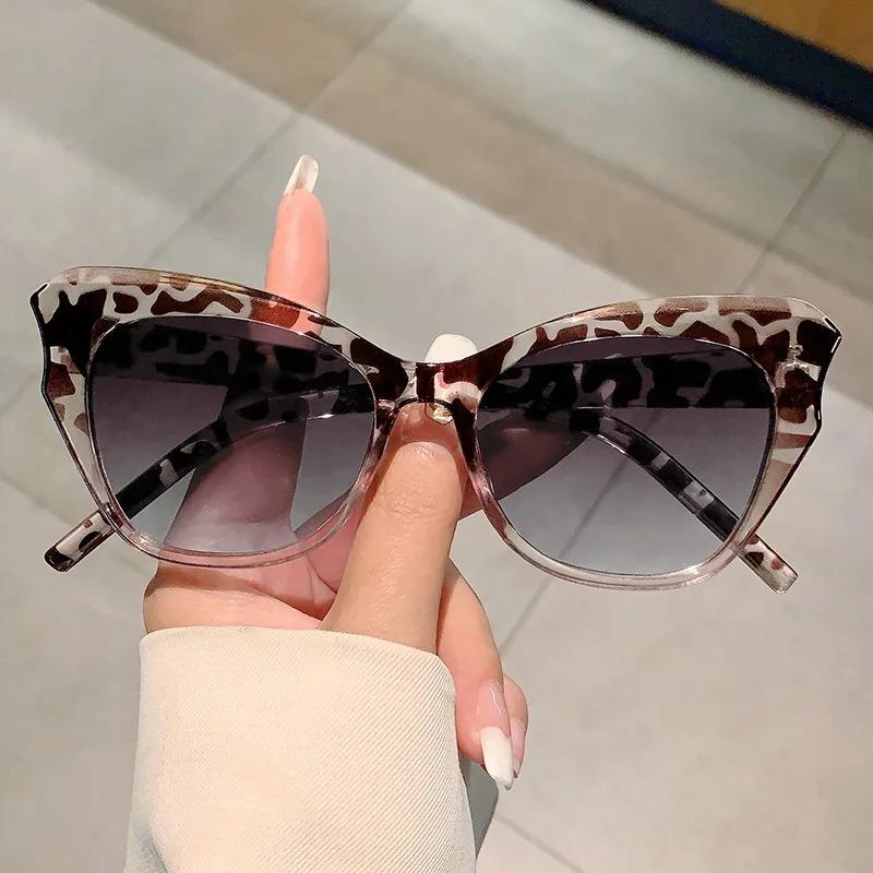 Dámské sluneční brýle Cat Eye Leopardí Gradient Vintage Módní design Retro Dámské Cestovní brýle Ženský slunečník