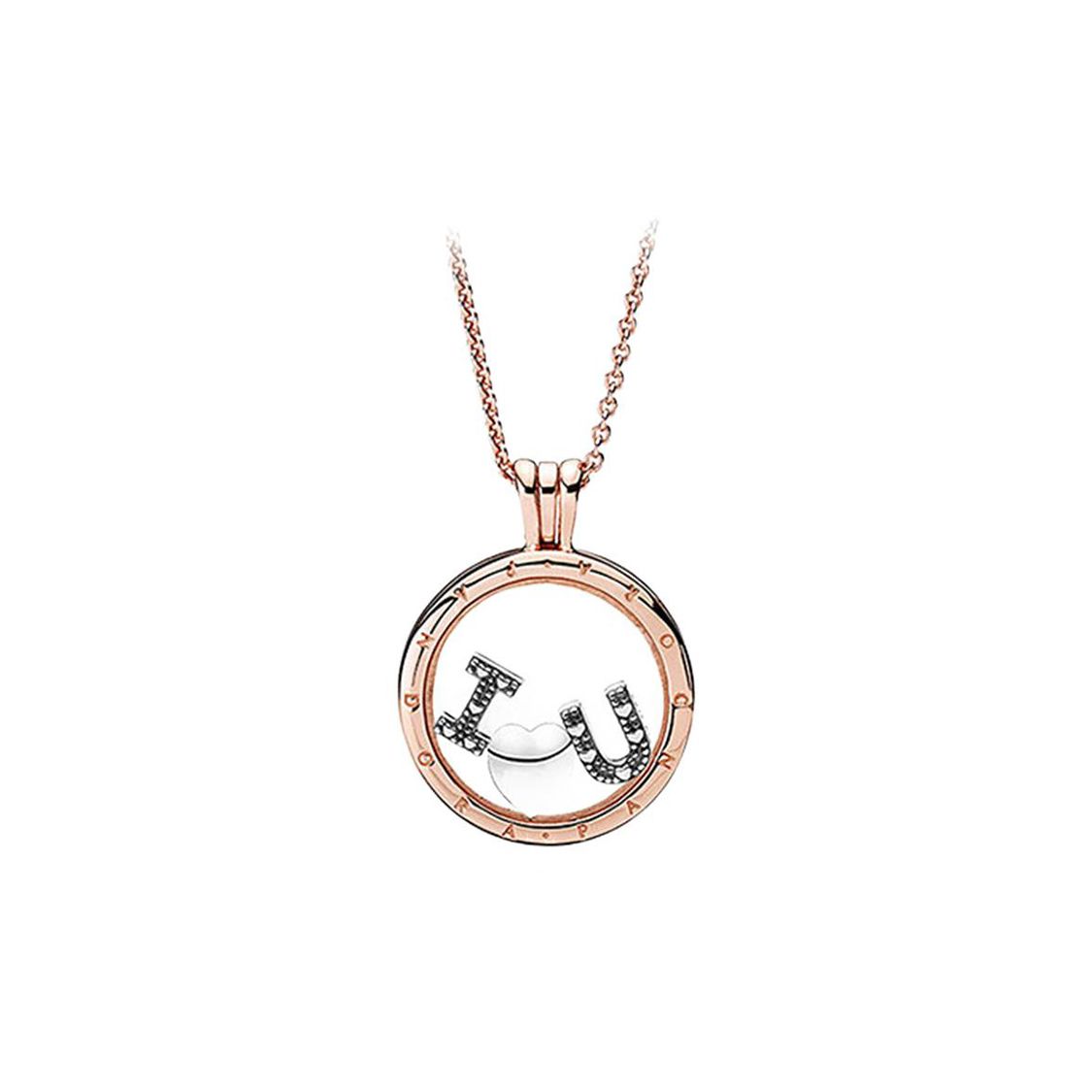Pandora I Love You Set Floating Box 925 Silver Necklace Women necklace Rose-Gold B800880 Rose Gold,F