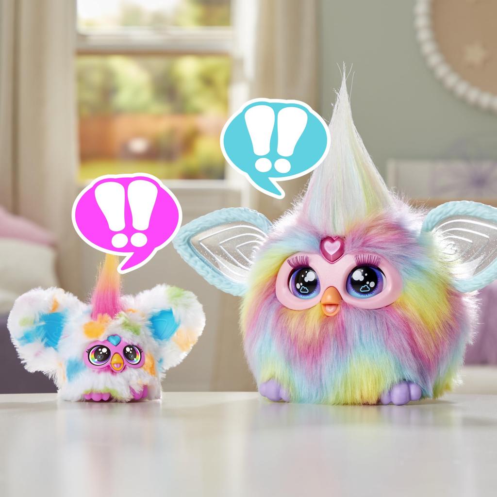 Hasbro Furby Furblets Lure Mini Friend, 45+ Sounds, Furby Language Only, Powered Plush Toy, Ages 6+, Multicolor, G1613, Authentic