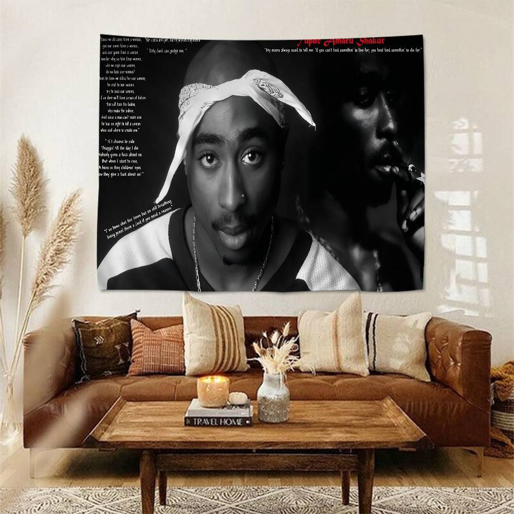 2PAC Tupac 3D Printed Cartoon Tapestry Wall Hanging Decoration Household Home Decor