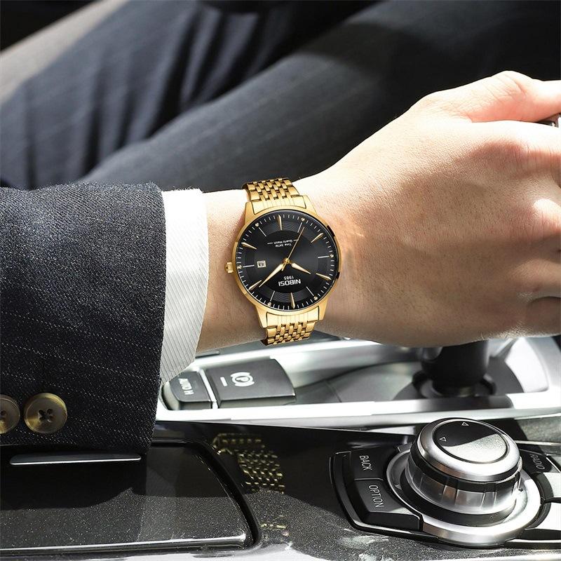 Brand Fashion Men'S Watch, Fashion Simple Watch Men'S, Luminous Waterproof Steel Belt Quartz Watch