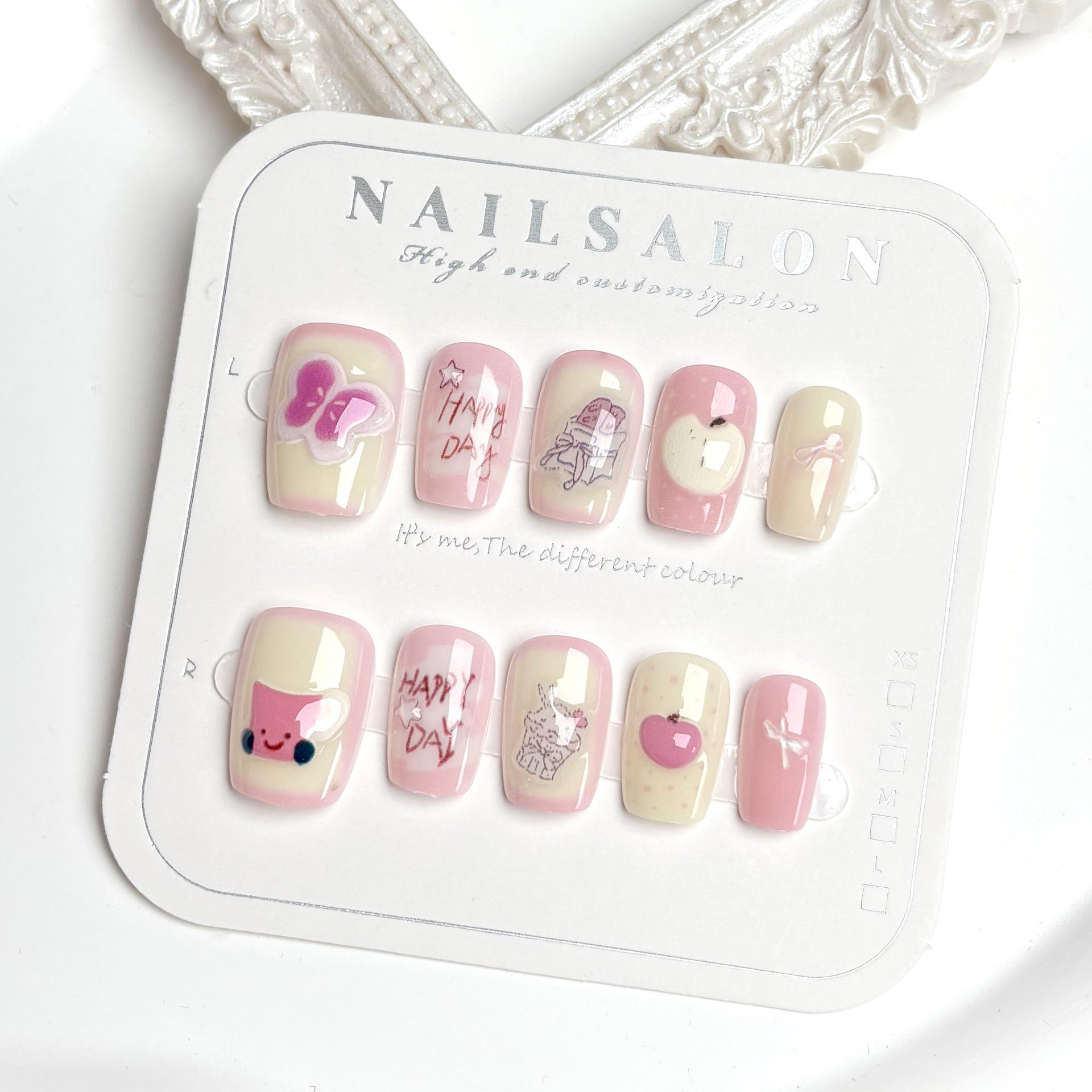 

Милые девчачьи 3D наклейки для ногтей в корейском стиле с яблоками и бабочками для весны/лета