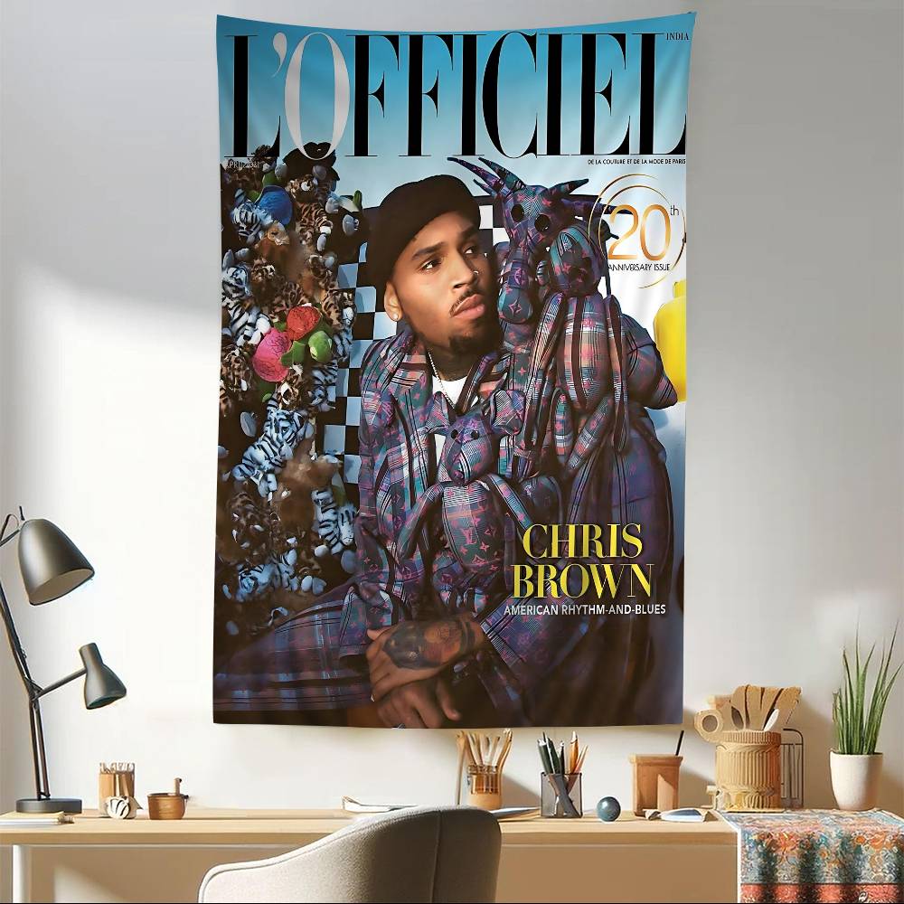 CChris BBrown Rapper Colorful Tapestry Wall Hanging Bohemian Wall Tapestries Mandala Wall Art Decor