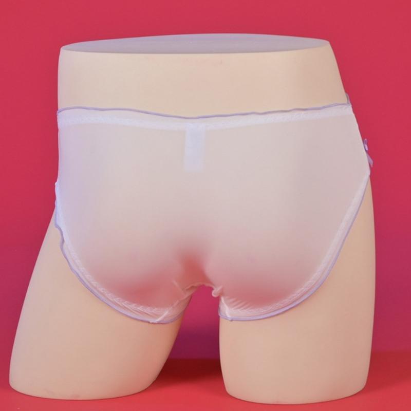 Large Size Kawaii Japanese Sissy Pouch Panties For Men Crossdressers Cute Bow Oil Glossy Briefs Maid Cosplay Lingerie Underwear