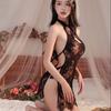 Sexy Lace Invitation Qipao Underwear Set Large Size Strap See-through Passion Sleepwear Uniform Attraction Excitement Innerwear