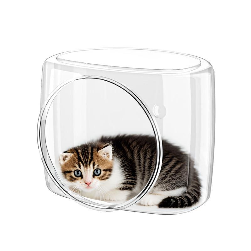 

Transparent Cat Nest, Large Space for Home Use, Easy To Maintain, Space Capsule, High-end, Non Stick, Breathable, Semi Enclosed