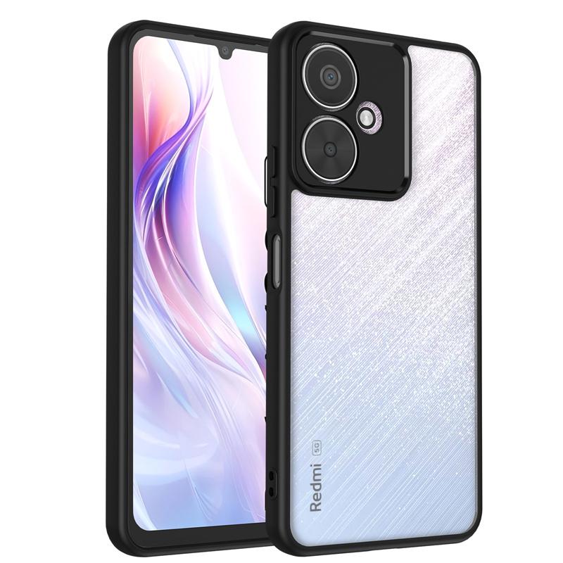 For Xiaomi Poco M6 5G Case Plating Silicone Bumper Shockproof Clear Back Cover Hard Matte Phone Case for Xiaomi Poco M6 5G