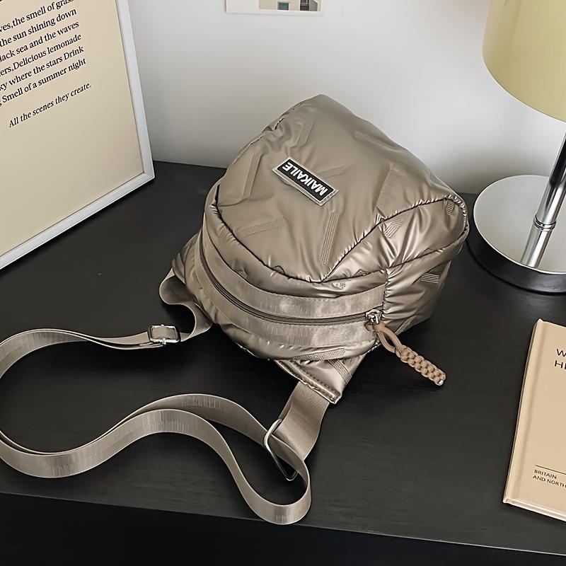 Lingge Space Padded Backpack Down Crossbody Bag for Autumn and Winter - Travel Bag