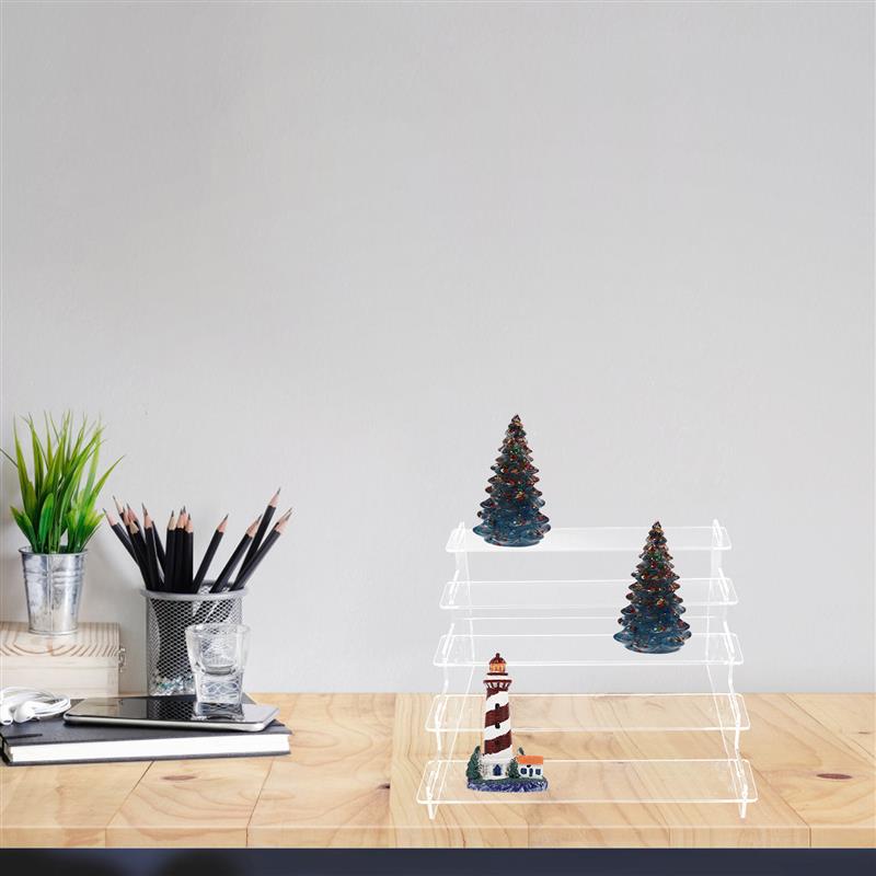 3/5 Layers Acrylic Display Stand Anime Figures Display Rack Cupcake Shelf Desserts Holder Perfume Organizer