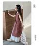 Korean Plaid Summer Outfit for Girls - Trendy Two-Piece Dress Set