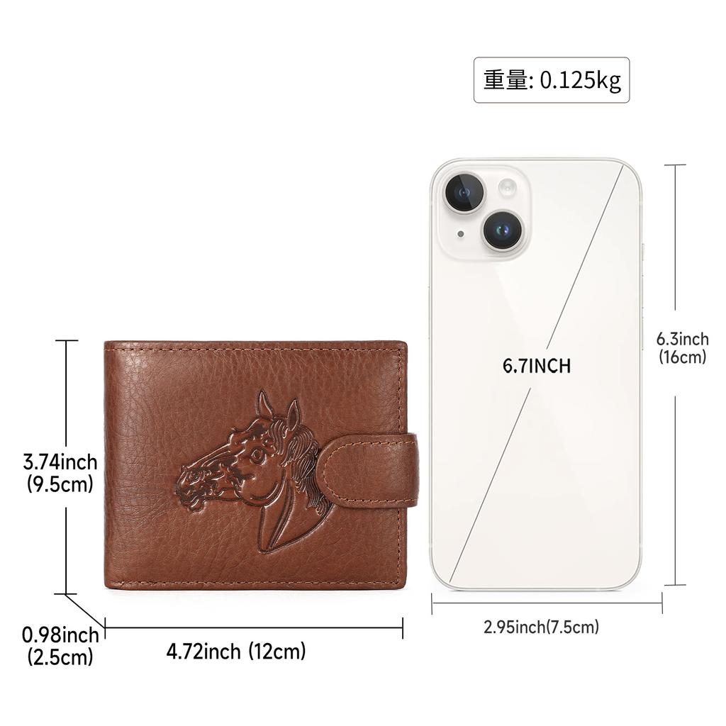 Vintage Tree of Life Genuine Leather Men Wallet Embossed Cowhide Bifold Purse with Coin Pocket Credit Card Holder