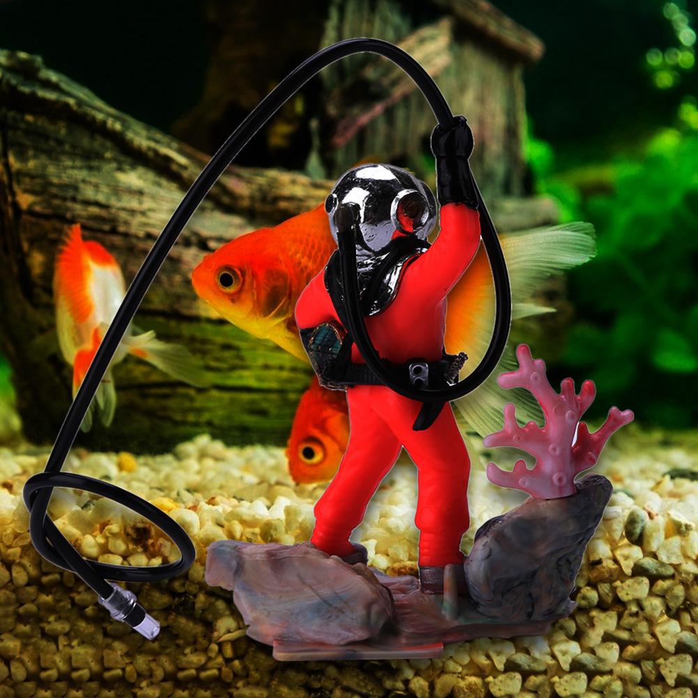 Paisaje de Animación Subacuática Buceador Búsqueda del Tesoro Hombre Acuario Neumático Decoración