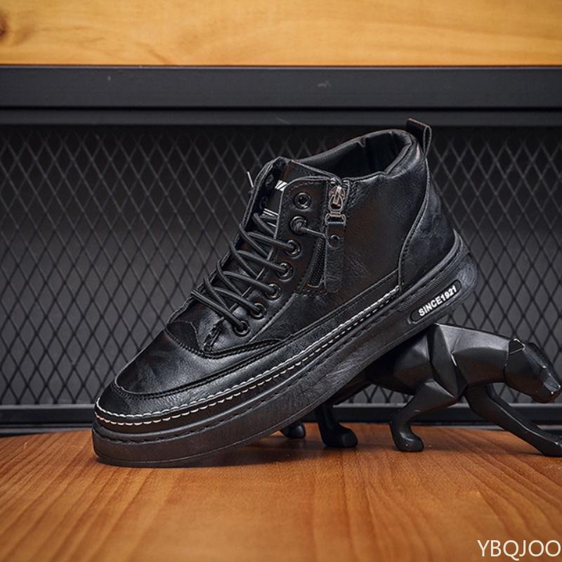 Men's shoes Spring Autumn new high top casual board shoes trend versatile black sports casual simple comfortable shoes for men
