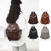 Retro soft leather backpack women's new fashion trend backpack student simple shoulder travel bag