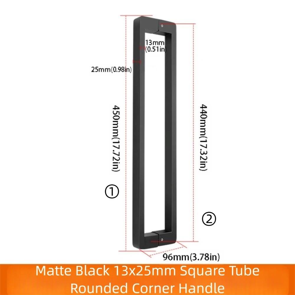 304 Stainless Steel Shower Room Handle Thickened Design Bright Black Finish Glass Door Handle Copper Core High-End Atmosphere