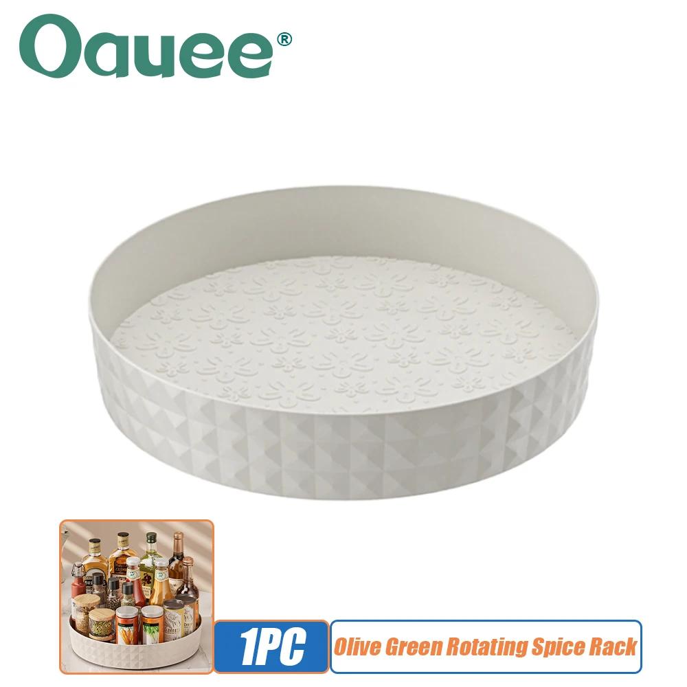 Kitchen Storage Spice Rack 360 Degree Rotation Cabinet Storage Box Tray Non-Slip Spice Round Shelf Board Kitchen Organizer