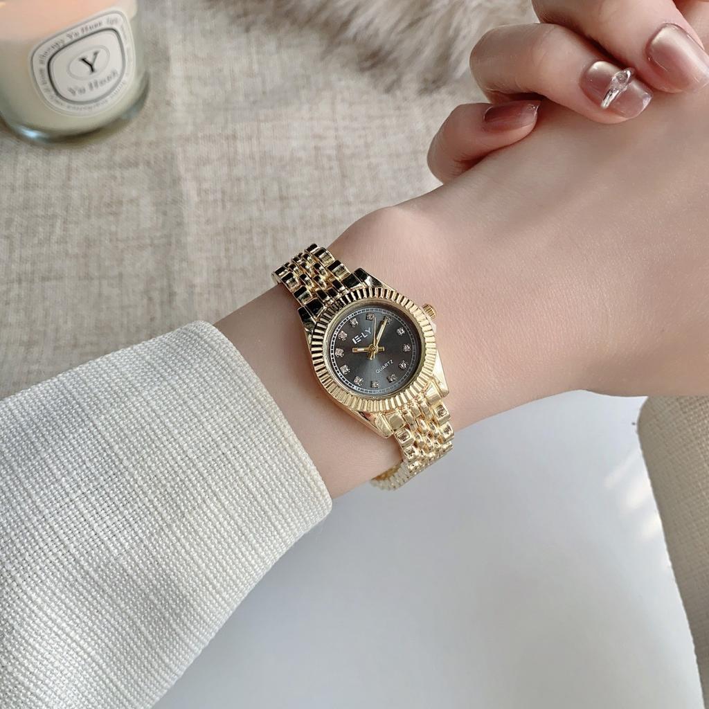 Retro Watch Women's Light Luxury Swiss Gold Bracelet Classic Log Small Gold Watch Watch